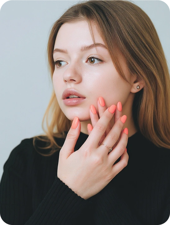 Portrait pretty smiling woman posing isolated